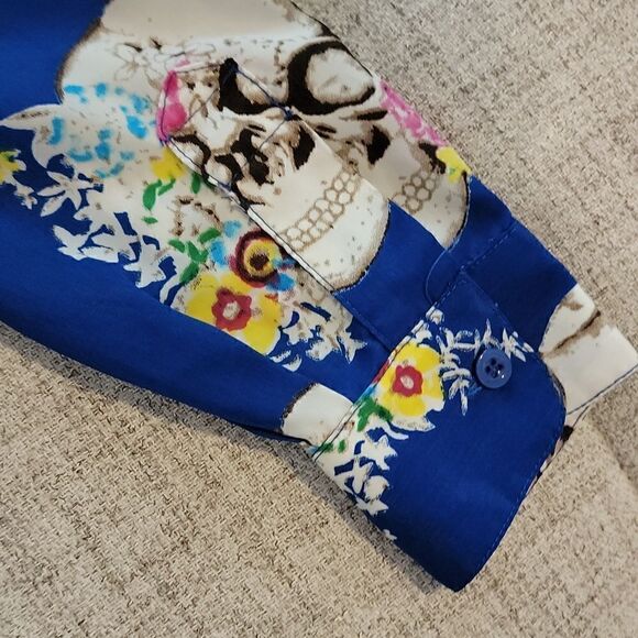 Skull Floral button down shirt - Picture 6 of 8